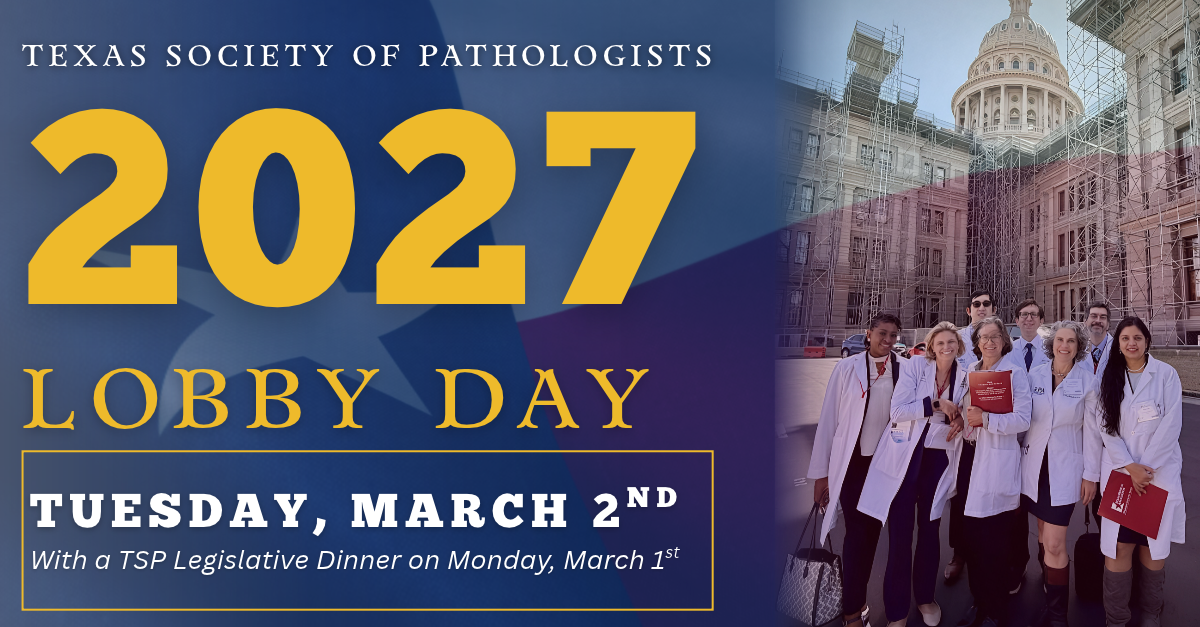 2027 TSP Lobby Day - Tuesday, March 2nd, with a TSP Legislative Dinner on Monday, March 1st